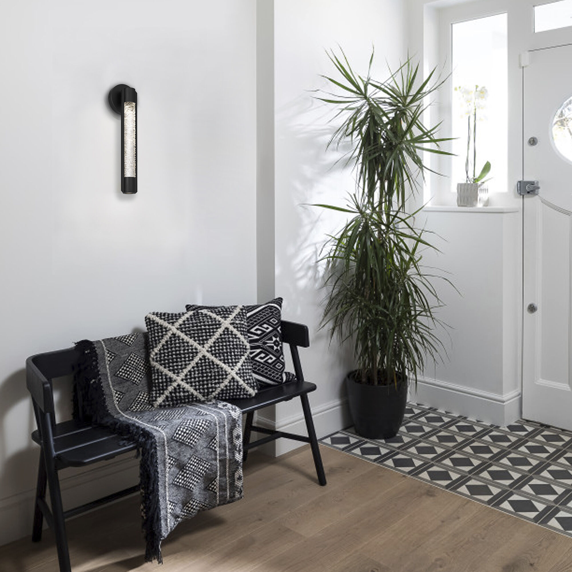 Tig LED 18 inch Sand Black Outdoor Wall Sconce